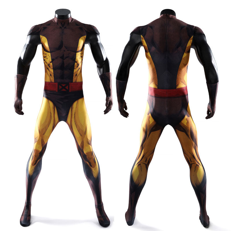 X-Men Wolverine Brown Ochre Suit Cosplay Costume
