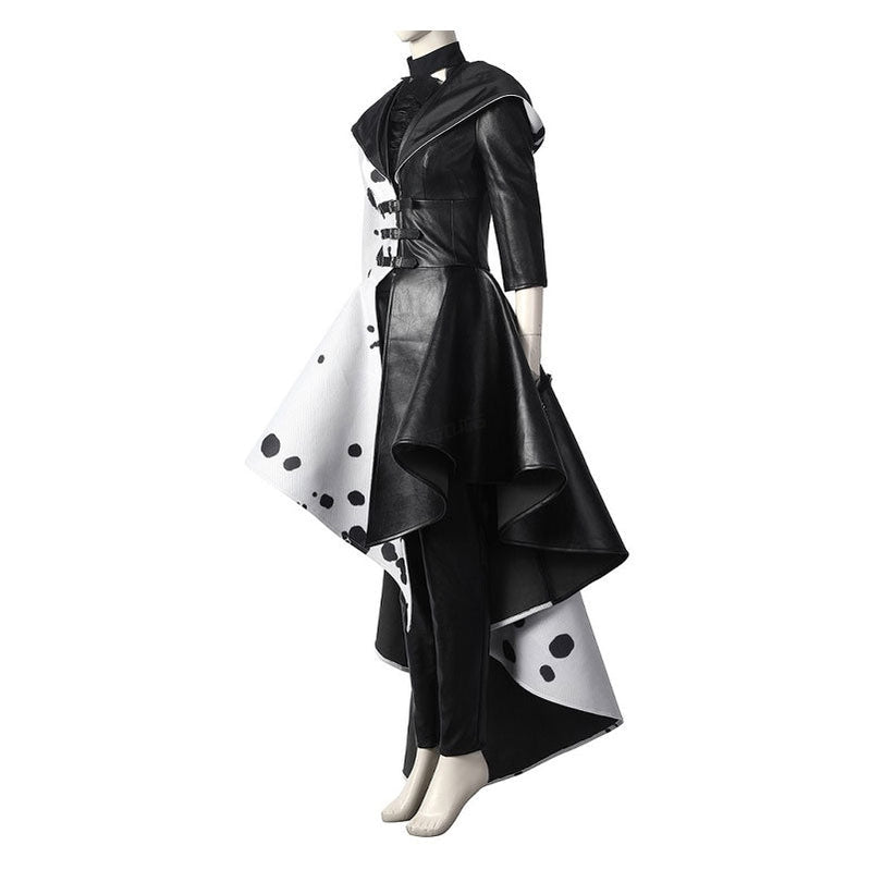 Movie Cruella De Vil Dalmatian Black White Halloween Cosplay Costumes