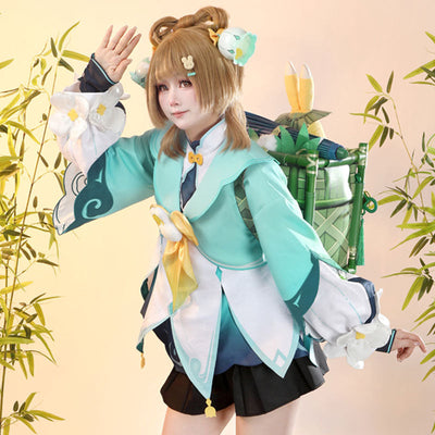 Genshin Impact Yaoyao Rainlit Bamboo Reverie Cosplay Costumes