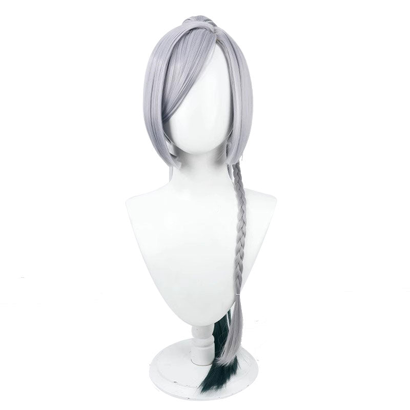 Game Genshin Impact Shenhe Grey Single Twist Braid Cosplay Wigs
