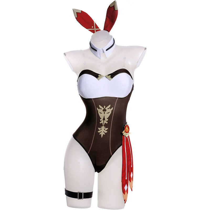Game Genshin Impact Amber Bunny Girl Cosplay Costumes