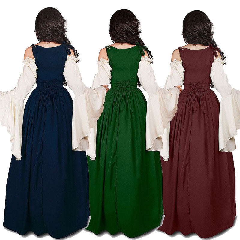 European Queen Retro Court Medieval Drama Stage Performance Dress Cosplay Costumes