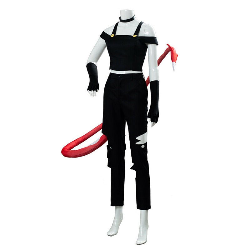 Anime Hazbin Hotel Angel Dust Balck Fullset Halloween Cosplay Costumes