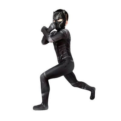 Anime Black Panther Children Jumpsuit Cosplay Costume