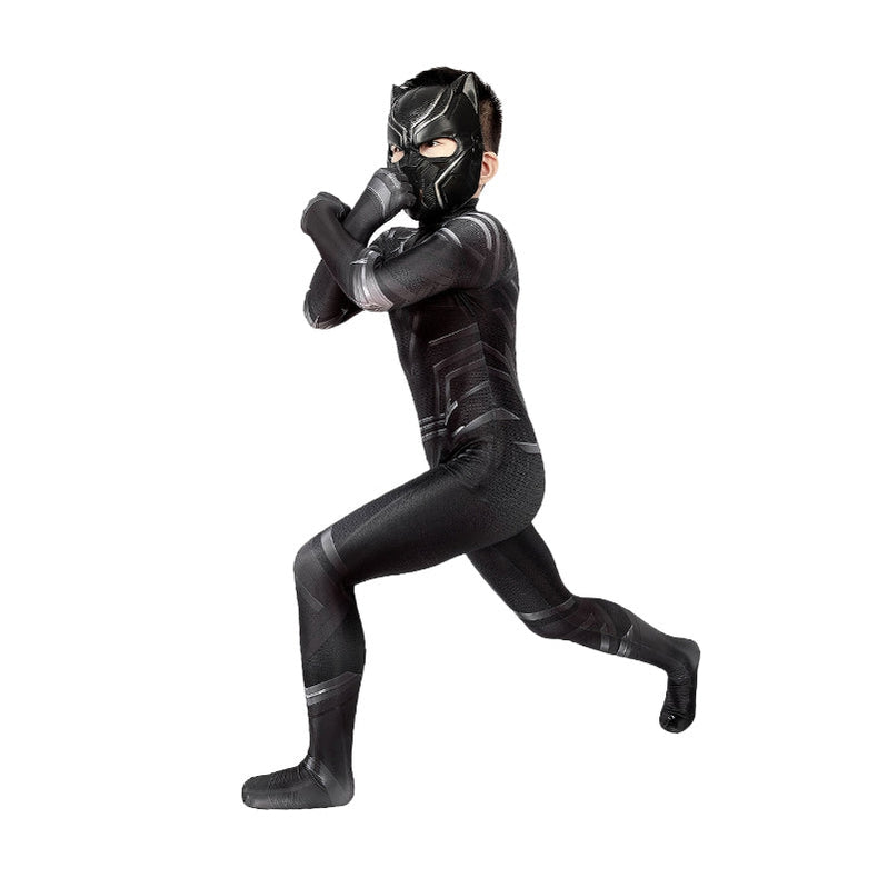 Anime Black Panther Children Jumpsuit Cosplay Costume