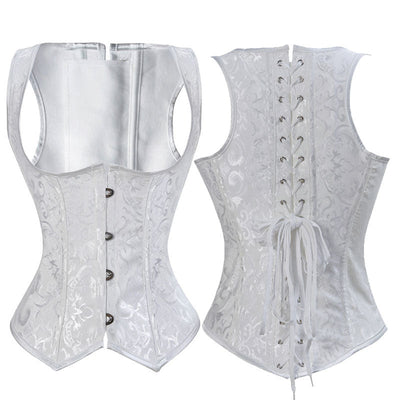 Corset Tops for Women Adjustable Floral Renaissance Underbust Corset Lace Up Pirate Bodice
