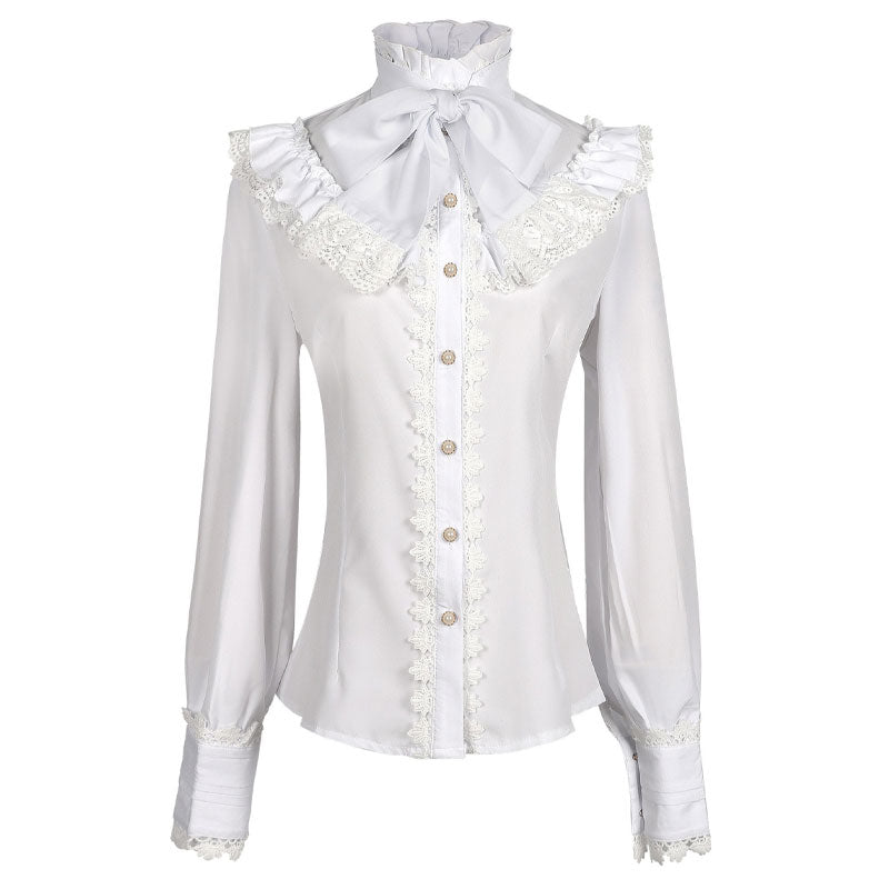 Vintage Long Sleeve Victorian Gothic Women's Shirt Halloween Cosplay Costumes