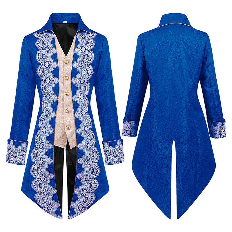 Mens Steampunk Medieval Jacket Gothic Victorian Frock Coat Cosplay Costumes