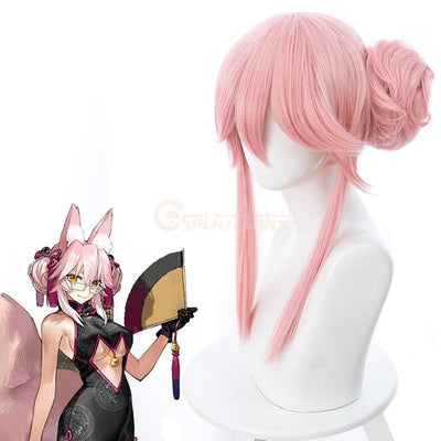 FGO Fate/Grand Order Tamamo no Mae Fox Secretary Cheongsam Su Daji Pink Cosplay Wigs