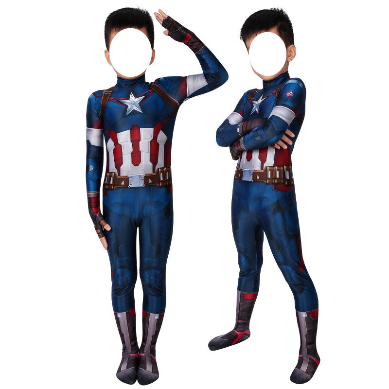 Avengers: Age of Ultron Captain America Kids Jumpsuit Cosplay Costumes