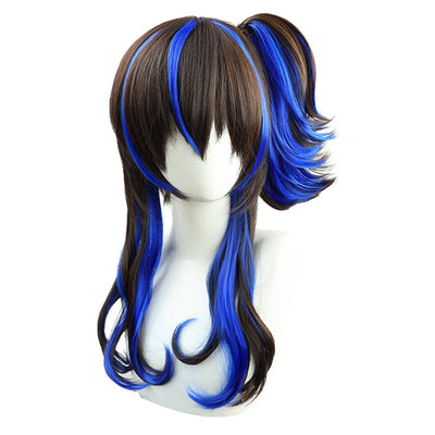 Uma Musume Pretty Derby Daitaku Helios Saddle Brown Blue Cosplay Wig