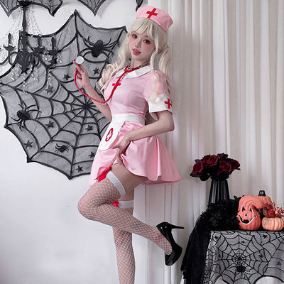 Halloween Pink Adult Nurse Skirt Cosplay Costumes