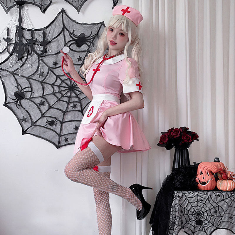 Halloween Pink Adult Nurse Skirt Cosplay Costumes