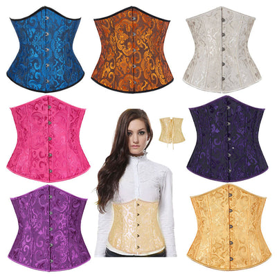 Corset Women‘s Brocade Underbust Boned Corsets Bustier Waist Trainer