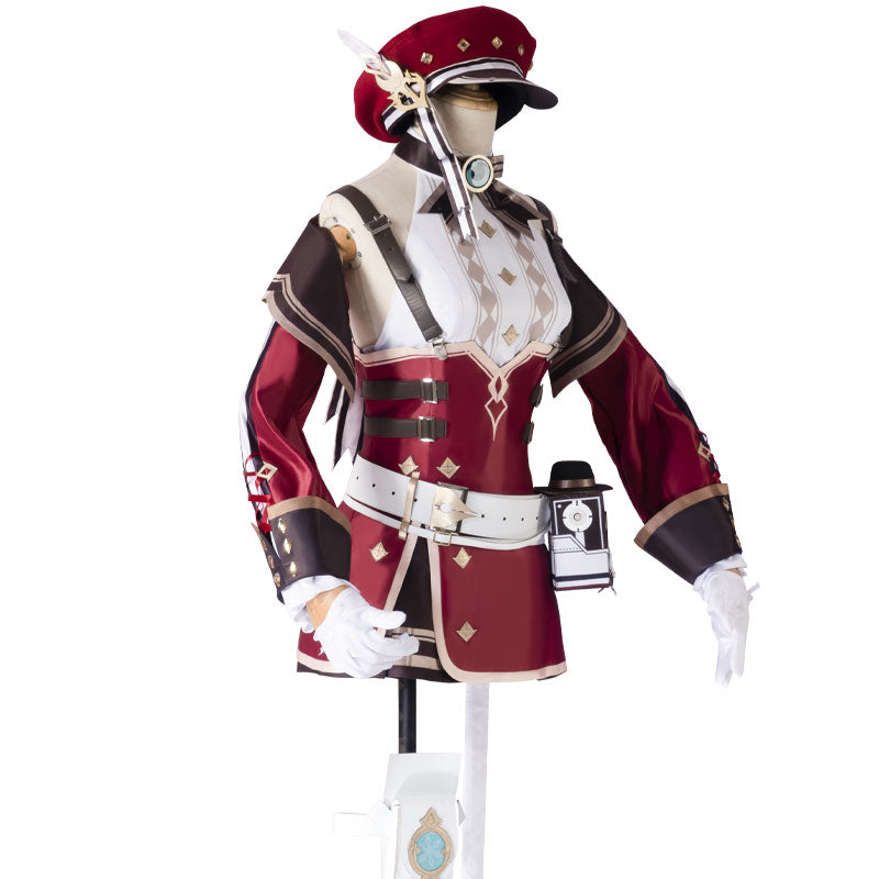Game Genshin Impact Charlotte Cosplay Costumes With Hat