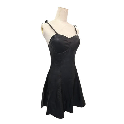 Anime Future Diary Yuno Gasai Black Leahter Dress Cosplay Costume
