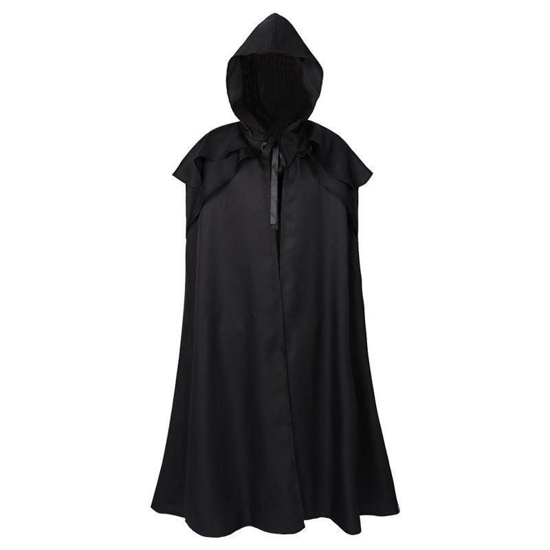 Medieval Retro Gothic Long Halloween Cape with Hood Cosplay Costumes