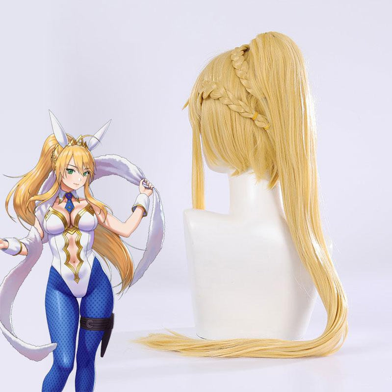FGO Fate/Grand Order Saber Arutoria Pendoragon Bunny Gril Long Blonde Heat Resistant Cosplay Wig