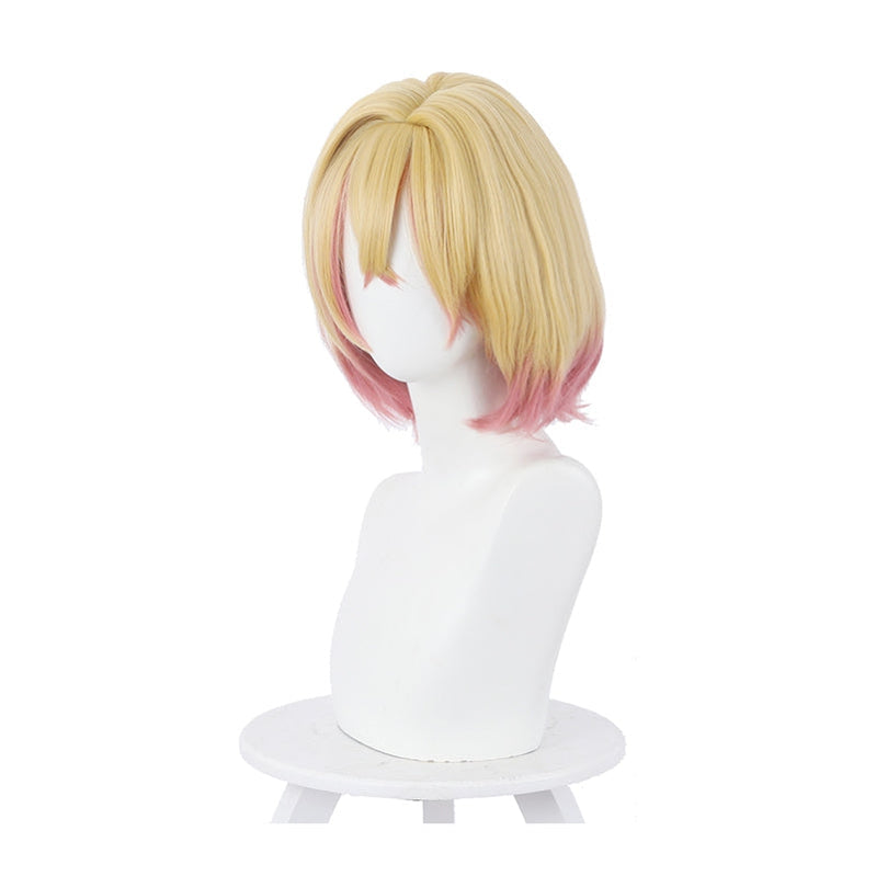 Anime Rent-A-Girlfriend Mami Nanami Short Yellow Gradient Pink Cosplay Wigs