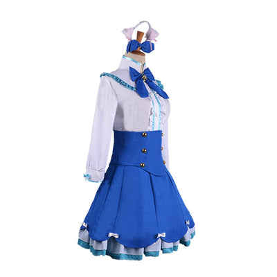 Anime Nekopara Catgirl Vanilla Blue Dress Outfits Cosplay Costume