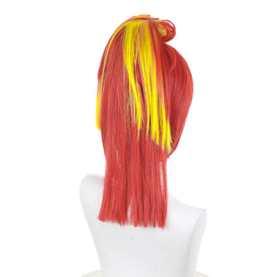 Gnosia SQ Red Yellow Highlights Cosplay Wigs