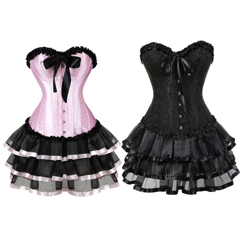 Womens 3-Layered Pleated Tulle Petticoat Tutu Puffy Party Cosplay Skirt