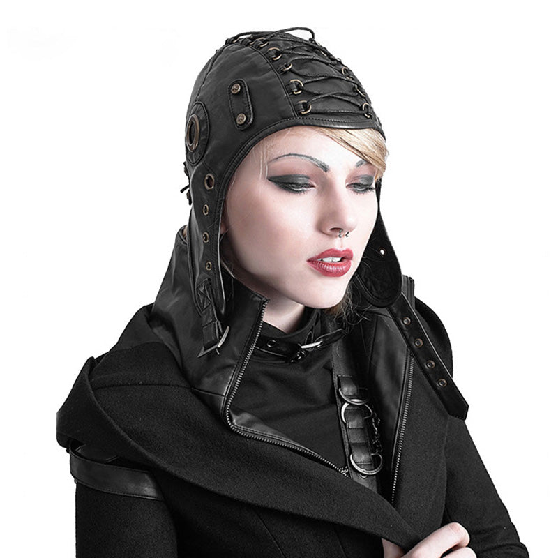 Steampunk Soft Leather Unisex Motorcycle Flight Cap Cosplay Props