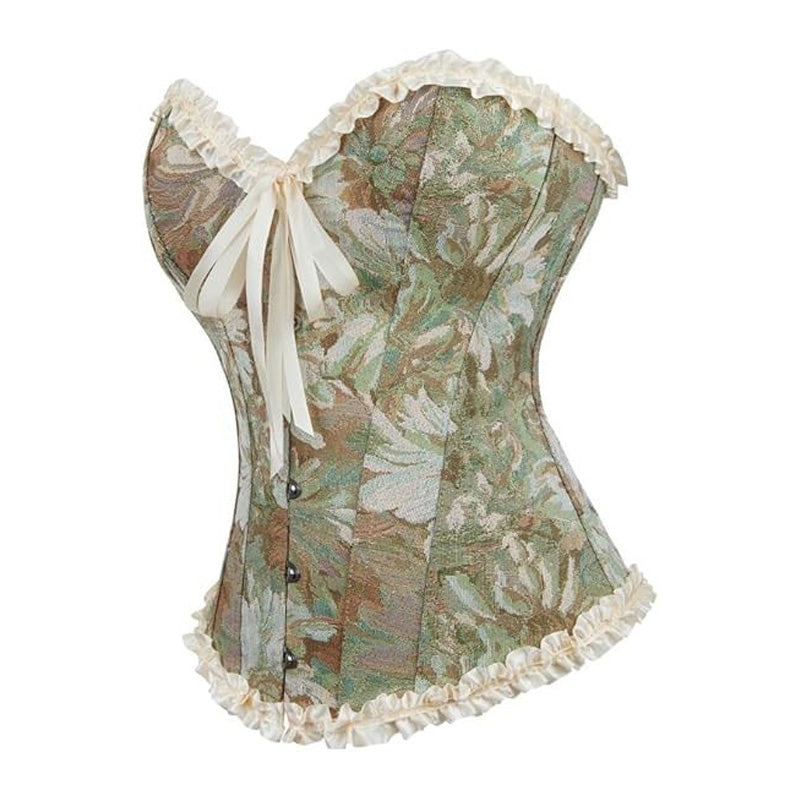 Retro Courtly Oil Painting Style Pleated Lace Corset Cosplay Costumes