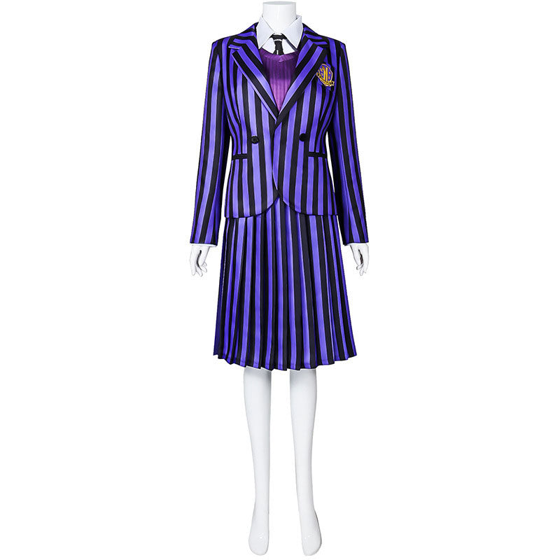 The Addams Family Wednesday Addams Purple Uniform Cosplay Costume