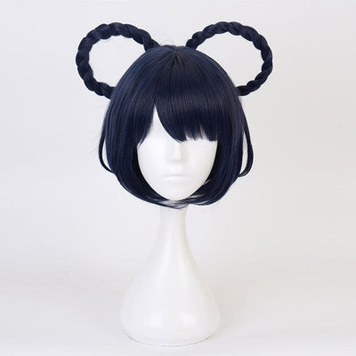 Game Genshin Impact Xiangling Navy Blue Cosplay Wigs