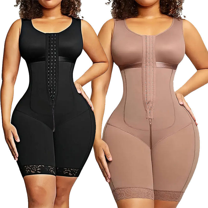 Plus Size Fajas Colombianas Moldeadoras Postpartum Shapewear Tummy Control for Women Butt Lifter Body Shaper with Zipper Crotch