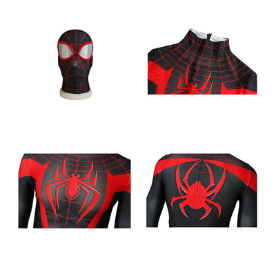 Movie Spider-Man: Into the Spider-Verse Miles Morales Elastic Force Jumpsuit Cosplay Costume