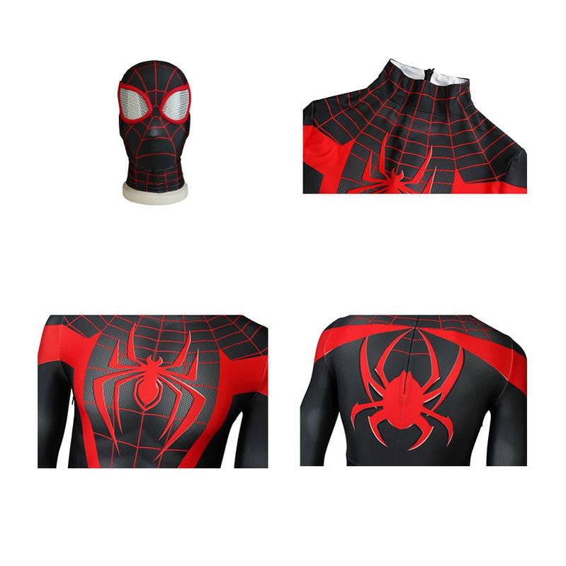 Movie Spider-Man: Into the Spider-Verse Miles Morales Elastic Force Jumpsuit Cosplay Costume