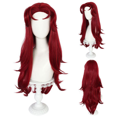 Female Halloween Wig Long Maroon Color Cosplay Wig