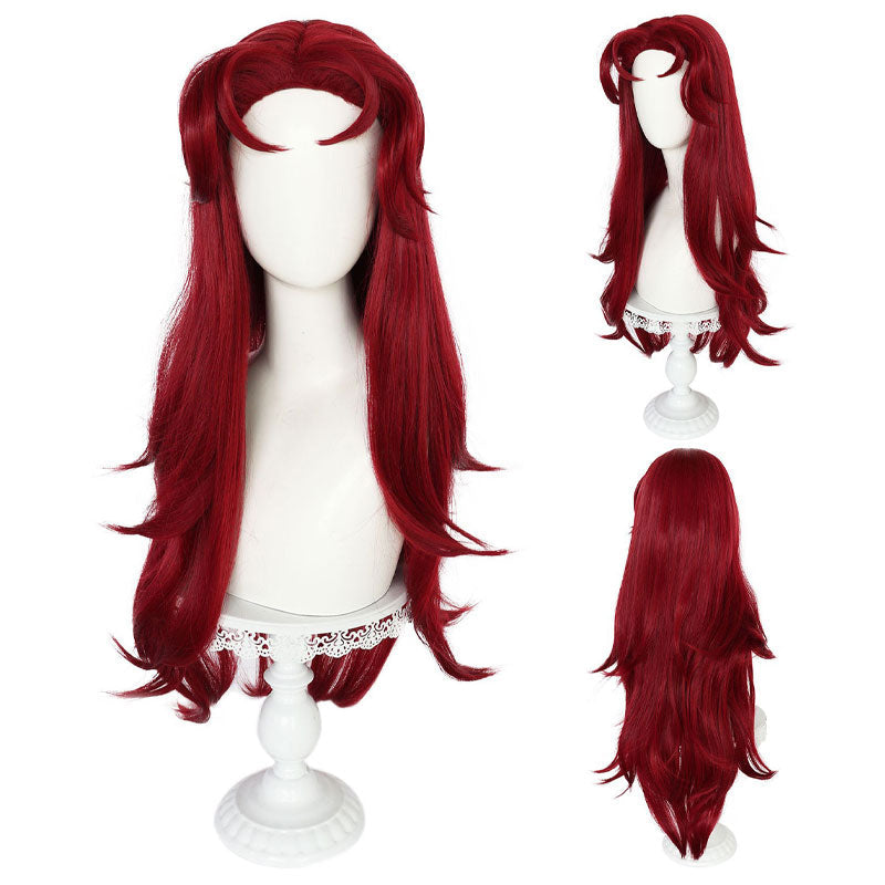 Female Halloween Wig Long Maroon Color Cosplay Wig
