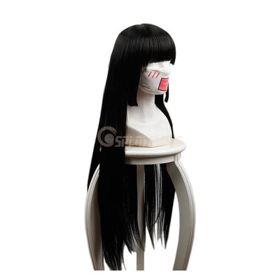 Anime Kakegurui Yumeko Jabami 80cm Long Straight Black Cosplay Wig