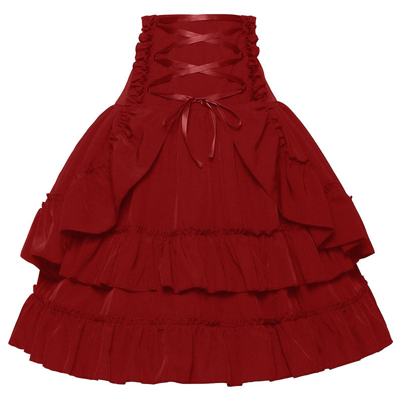 European Retro Renaissance Women's Multi-Layered High Waist Miniskirt Halloween Cosplay Costumes
