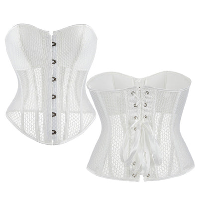 Retro Court Style Breathable Mesh Bra with Herringbone Fit Cosplay Costumes