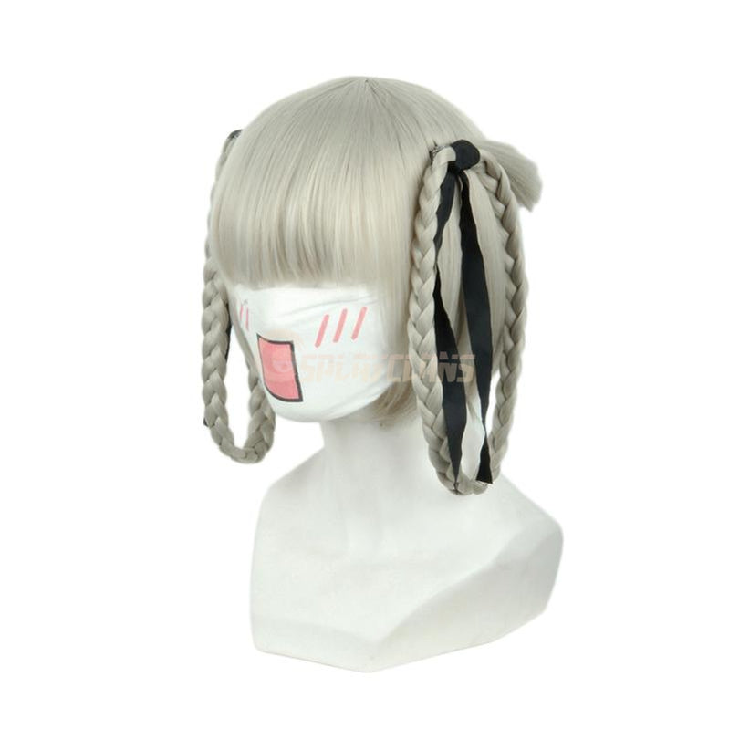 Anime Kakegurui Kirari Momobami Synthetic Silver Cosplay Wigs