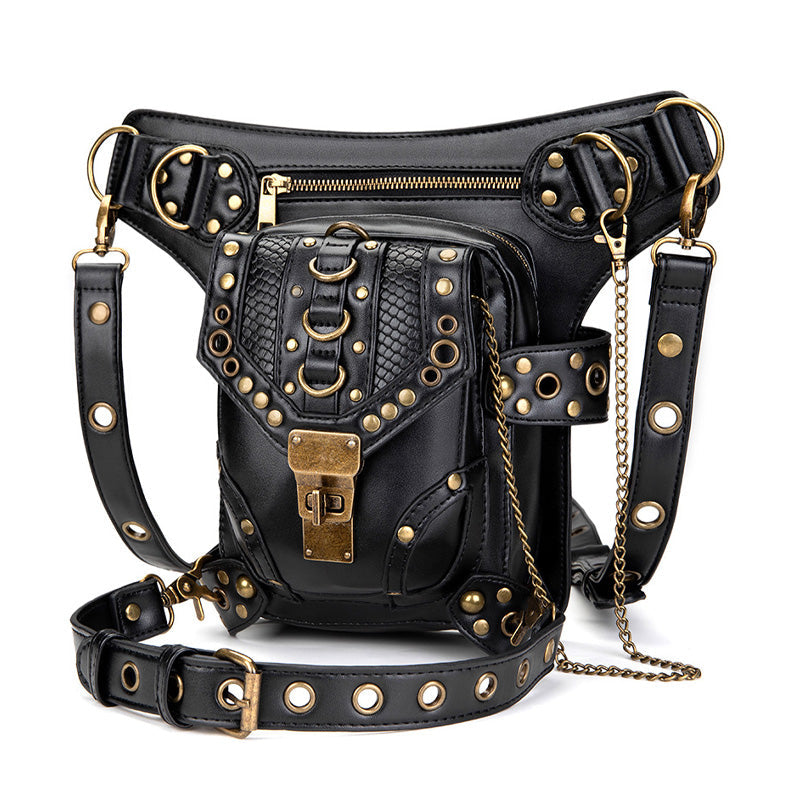 Steampunk Retro Single Shoulder Crossbody Motorcycle Waist Bag Cosplay Props