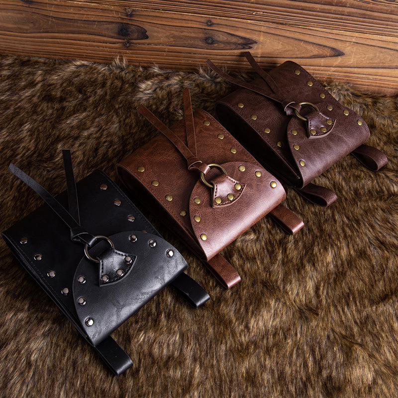 Retro Viking Style Rider Coin Pouch with Belt Hanging Cosplay Props