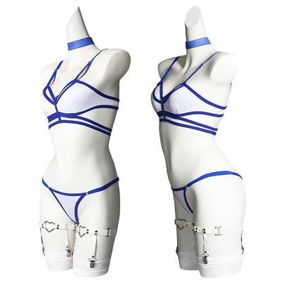 Marvel Rivals Psylocke Blue and White Swimsuit Cosplay Costumes