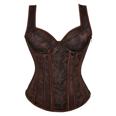 European-style Court-print Shoulder Strap Slimming and Shaping Bodysuit Cosplay Costumes
