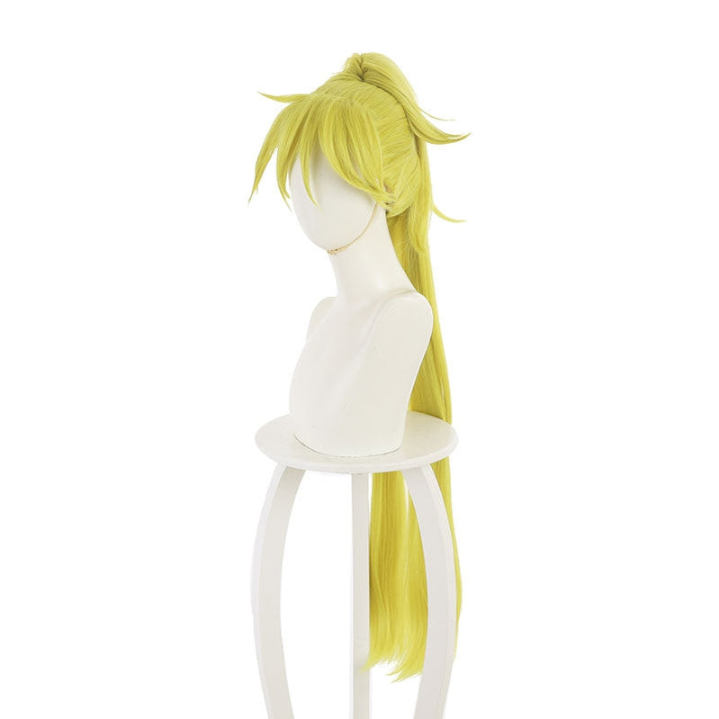 Anime Heion Sedai no Idaten-tachi Rin Bright Green Yellow Ponytail Cosplay Wigs