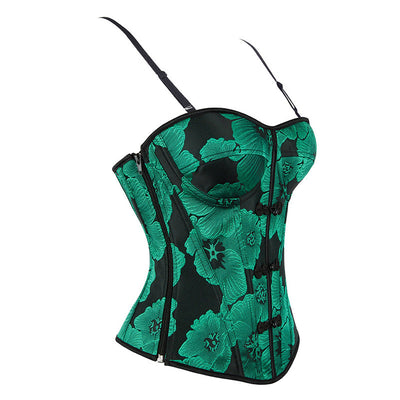 Retro Embroidered Waist-cinching Backless Bra-style Bodysuit Cosplay Costumes