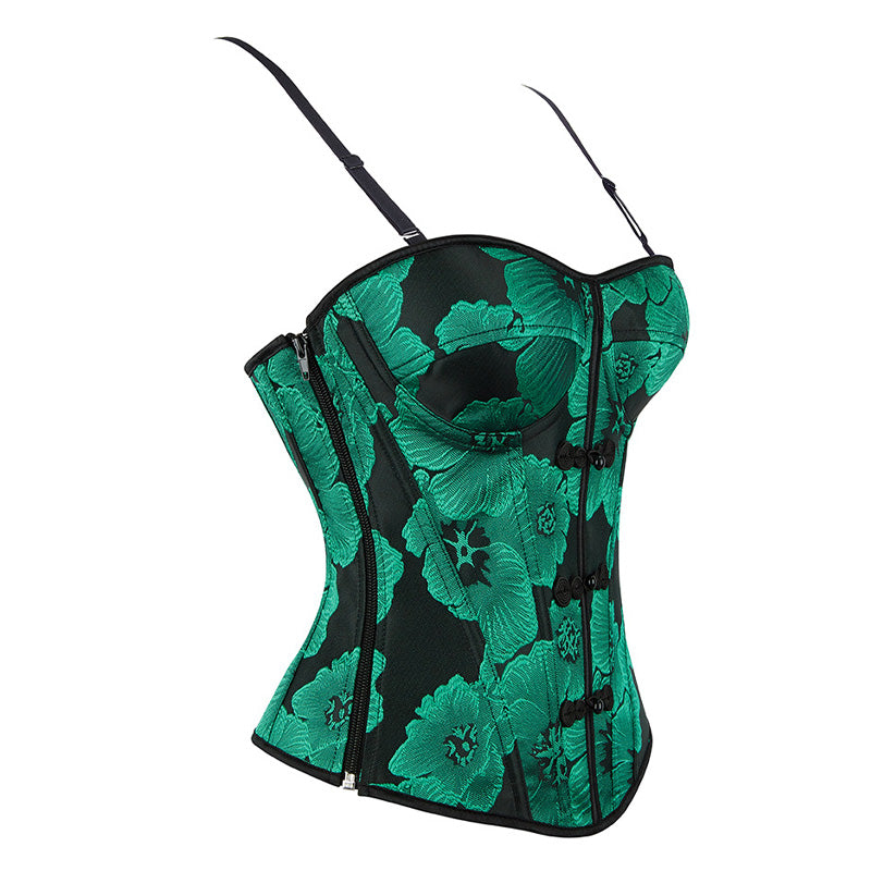 Retro Embroidered Waist-cinching Backless Bra-style Bodysuit Cosplay Costumes