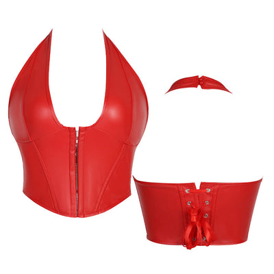 European Retro Style Drawstring Vest Bodycon Corset Cosplay Costumes