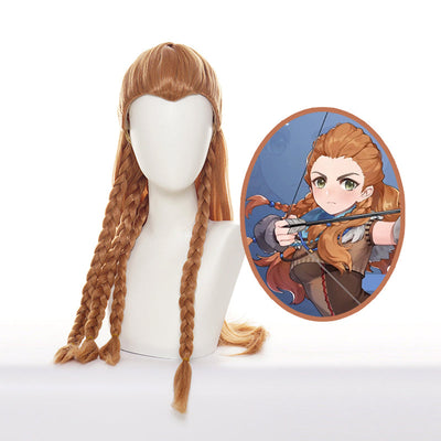 Game Genshin Impact Aloy Brown Halloween Cosplay Wigs