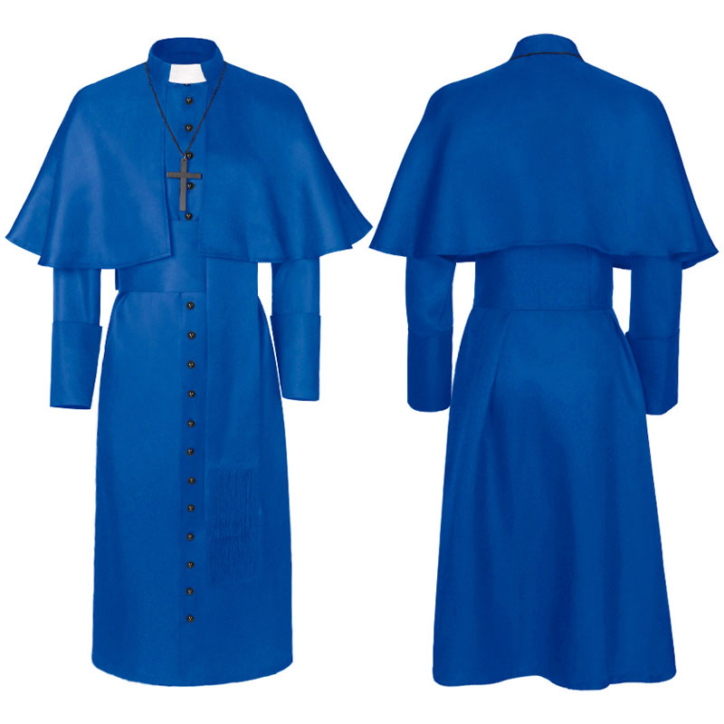 European Medieval Halloween Wizard Priest Robe Cosplay Costumes