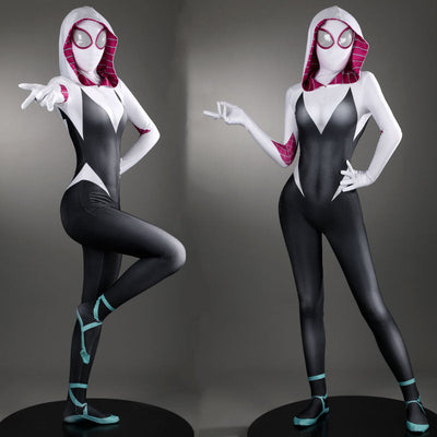 Marvel Spider-Man: Into the Spider-Verse Gwen Stacy Cosplay Costumes